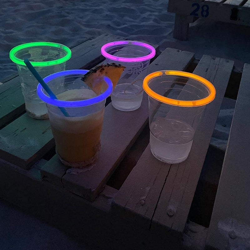 GloPRO Glo Pro Glow Party Cups 20 Pack 16oz Light Up Neon Cups with Glow Sticks, Glow in the Dark Blacklight Party Supplies for Birthdays, Weddings, Bars & Raves - Image 2